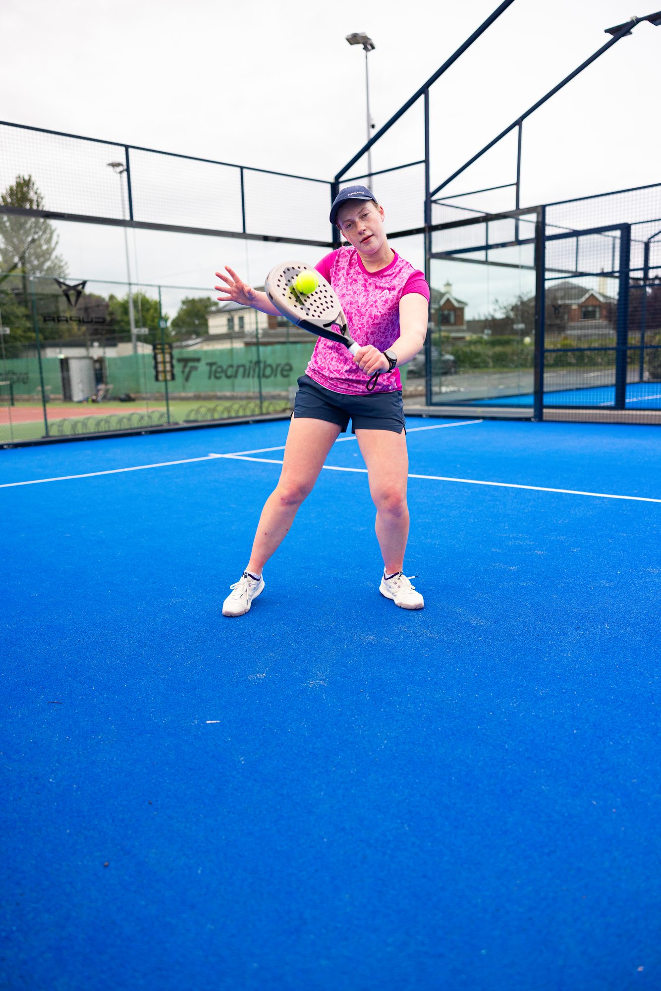 Anna Zuka striking a forehand with her HEAD padel racket